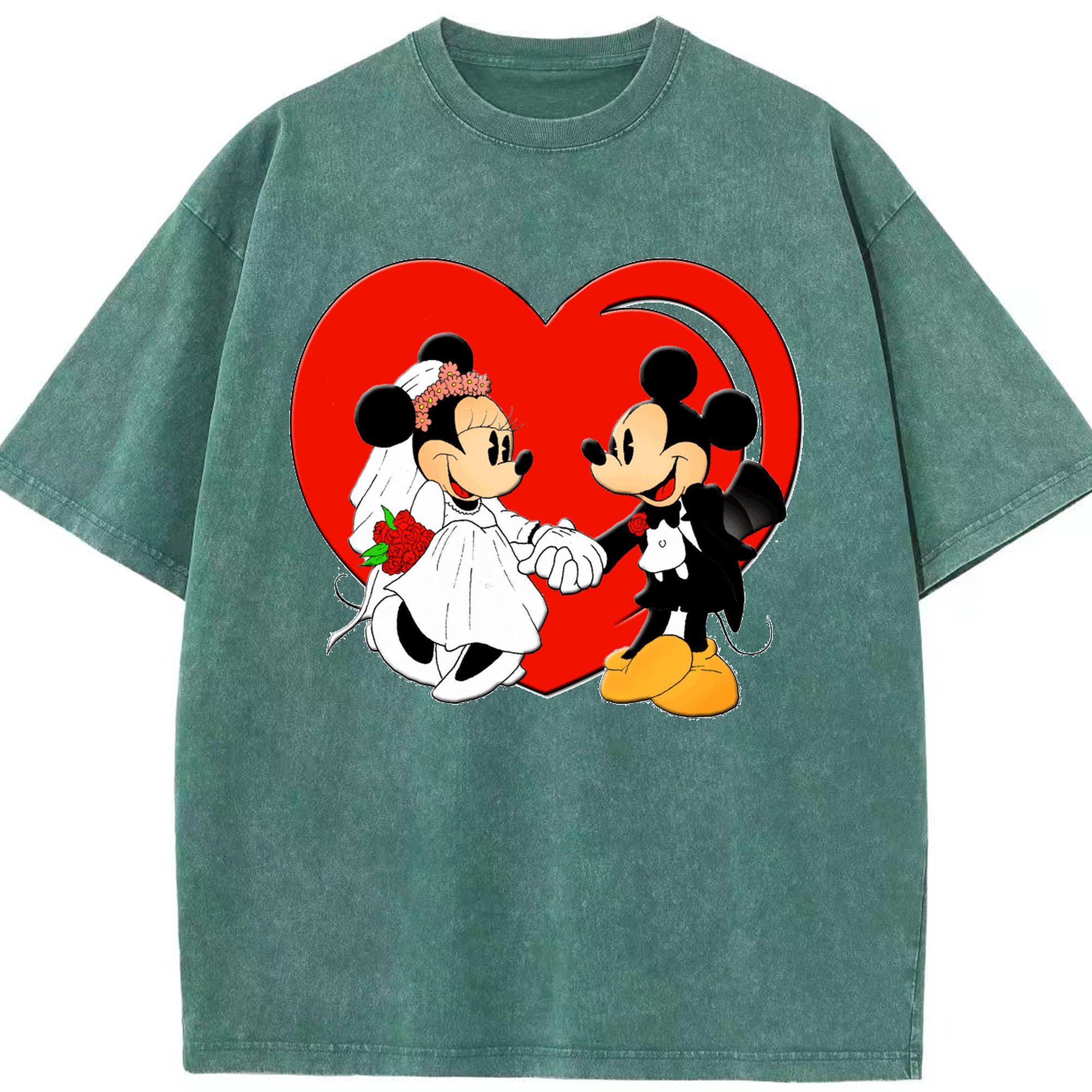 （画像用） ミッキーマウス Mickey Mouse 綿100% ヴィンテージ風 半袖Tシャツ（フロントプリント）